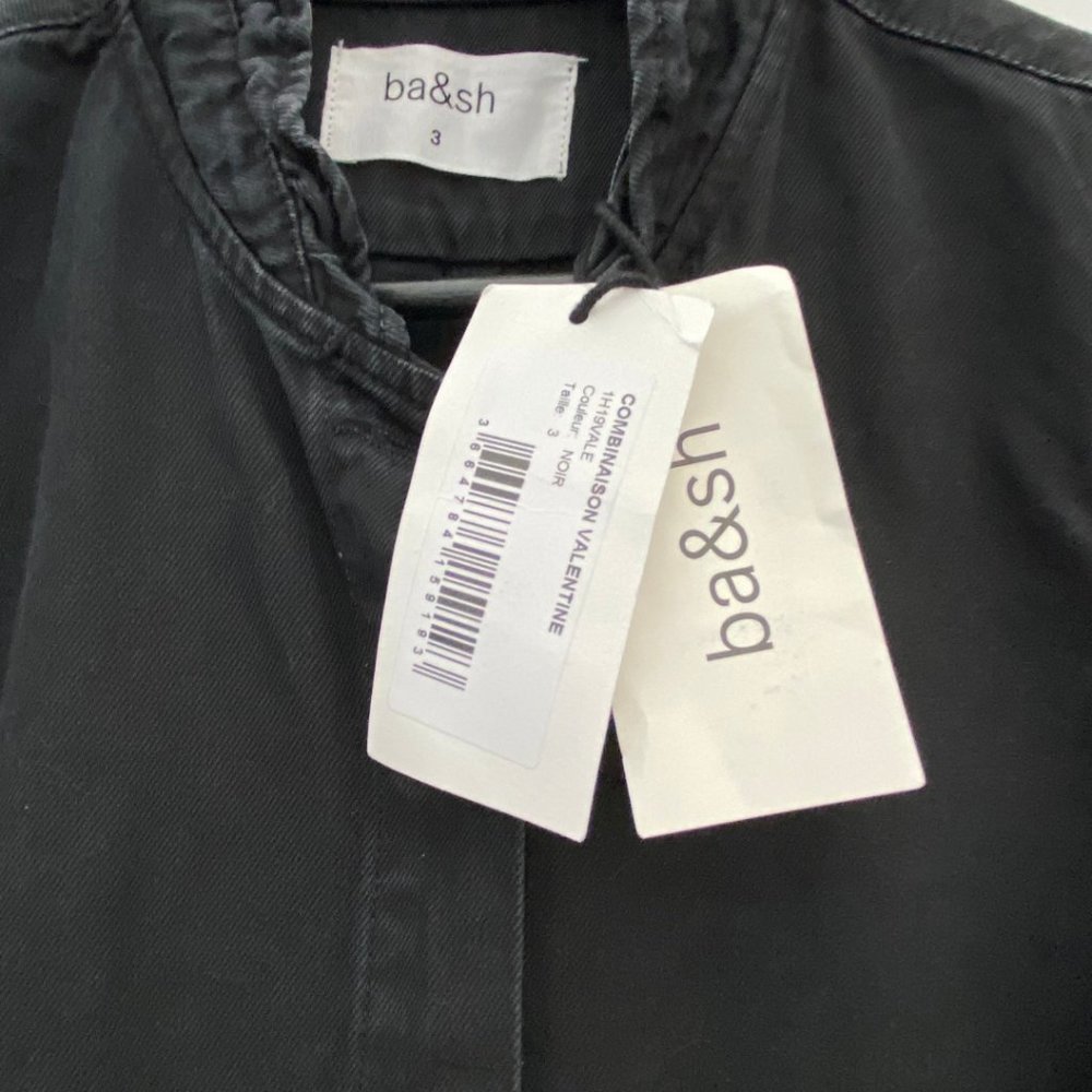 BA&SH Valentine Ruffled Black Denim Jumpsuit NWT - Picture 5 of 8